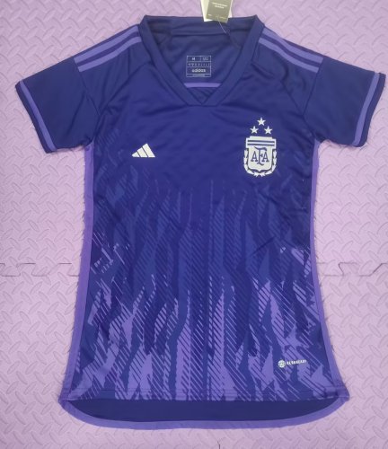2022 Argentina Away Woman Jersey(Three stars)
