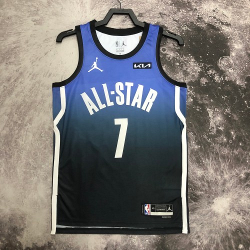 2023 NBA All Star Blue 7#BROWN  Hot Pressed Jersey