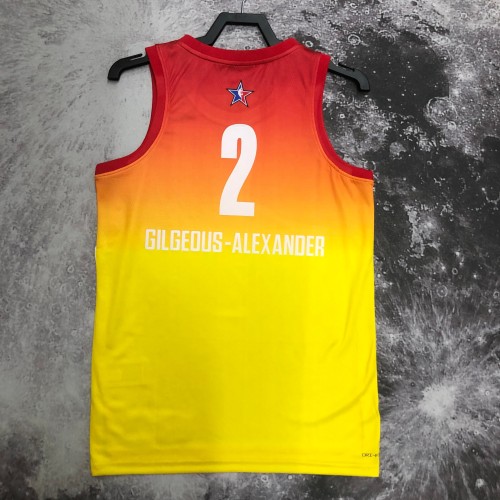 2023 NBA All Star Yellow  2#ALEXANDER  Hot Pressed Jersey