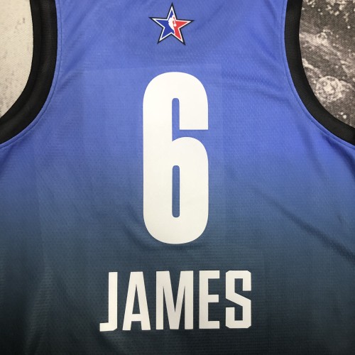 2023 NBA All Star Blue 6#JAMES  Hot Pressed Jersey