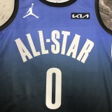 2023 NBA All Star Blue 0#HALIBURTON  Hot Pressed Jersey
