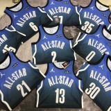 2023 NBA All Star Blue 0#HALIBURTON  Hot Pressed Jersey