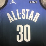 2023 NBA All Star Blue  30#CURRY Hot Pressed Jersey