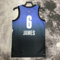 2023 NBA All Star Blue 6#JAMES  Hot Pressed Jersey