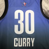 2023 NBA All Star Blue  30#CURRY Hot Pressed Jersey