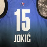 2023 NBA All Star Blue 15#JOKIC  Hot Pressed Jersey