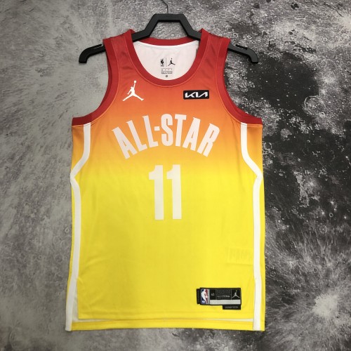 2023 NBA All Star Yellow  11#DeROZAN  Hot Pressed Jersey