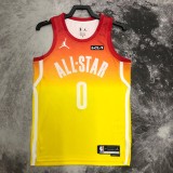 2023 NBA All Star Yellow  0#TATUM  Hot Pressed Jersey