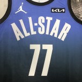 2023 NBA All Star Blue  77#DONCIC Hot Pressed Jersey