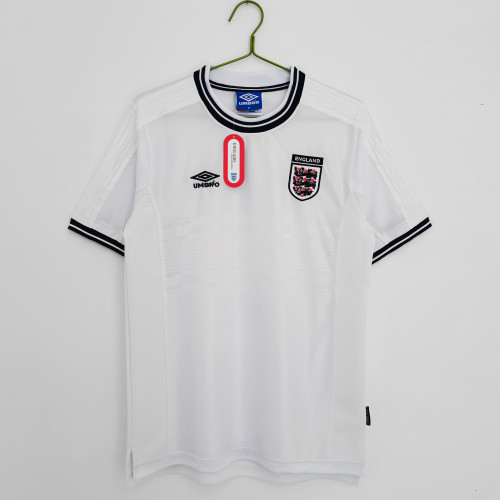 99-01 England Home White Retro Jersey