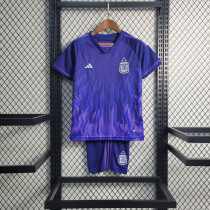 2022 Argentina Away Kid Kit/2022阿根廷客场3星童装