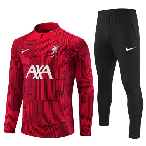 23-24 Liverpool Red Camouflage Training Suit/23-24 利物浦半拉训练服