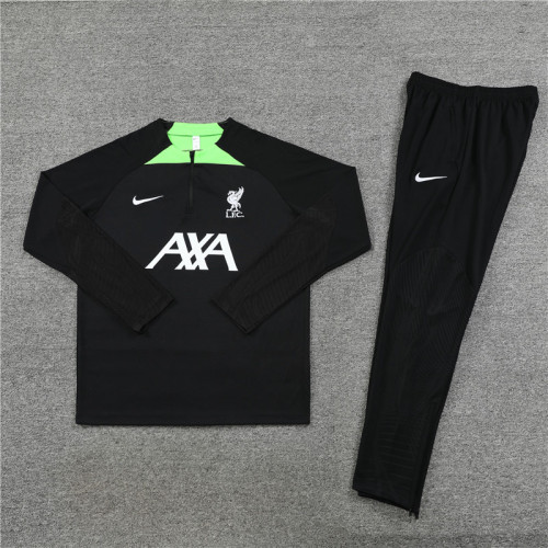 23-24 Liverpool Black Fas version Training suit /23-24利物浦半拉训练服