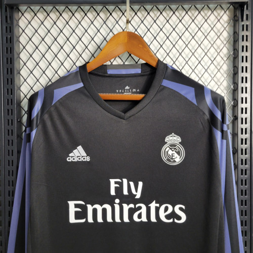 16-17 Real Madrid Third Long Sleeve Retro Jersey/16-17 皇马第二客场长袖