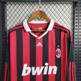09-10 AC Milan Home Retro Long Sleeve Jersey/09-10 AC米兰主场长袖