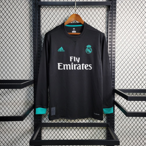 17-18 Real Madrid Away Black Long Sleeve Retro Jersey/17-18 皇马客场长袖