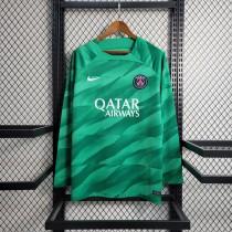 23-24 PSG Green GoalKeeper Long Sleeve Jersey/23-24 PSG守门员长袖球迷版