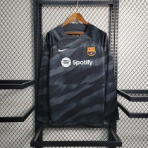23-24 Barcelona Black Goal Keeper Long Sleeve Jersey/23-24 巴萨守门员长袖球迷版