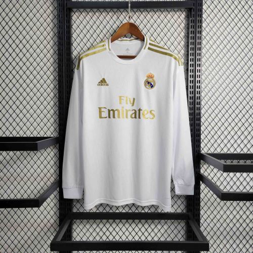19-20 Real Madrid Home  Long Sleeve Jersey/19-20 皇马主场长袖复古