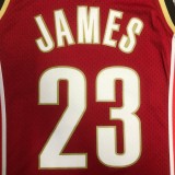 M&N 03-04 Cleveland Cavaliers  SW Red 23# JAMES