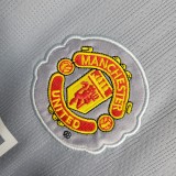 07-08 Manchester United Gray Retro Long Sleeve Jersey/07-08 曼联灰色复古长袖