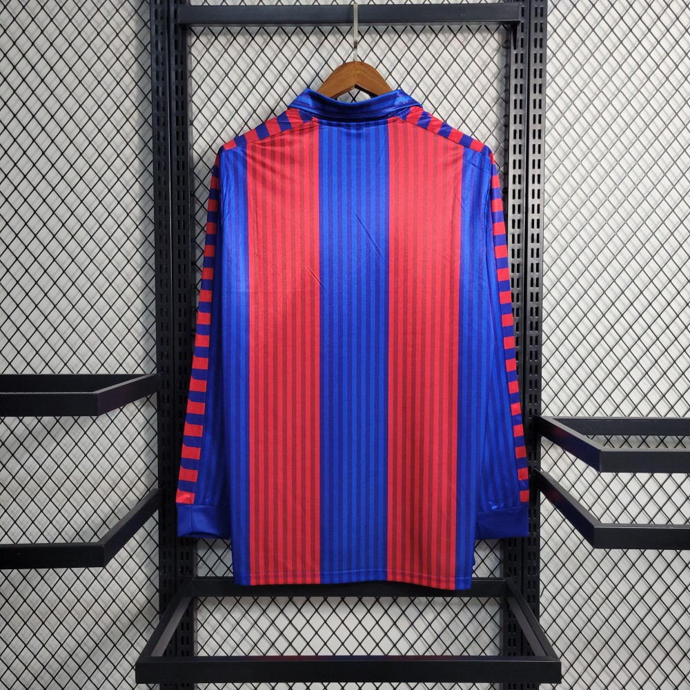 1989-92 Barcelona Home Retro Long Sleeve Jersey