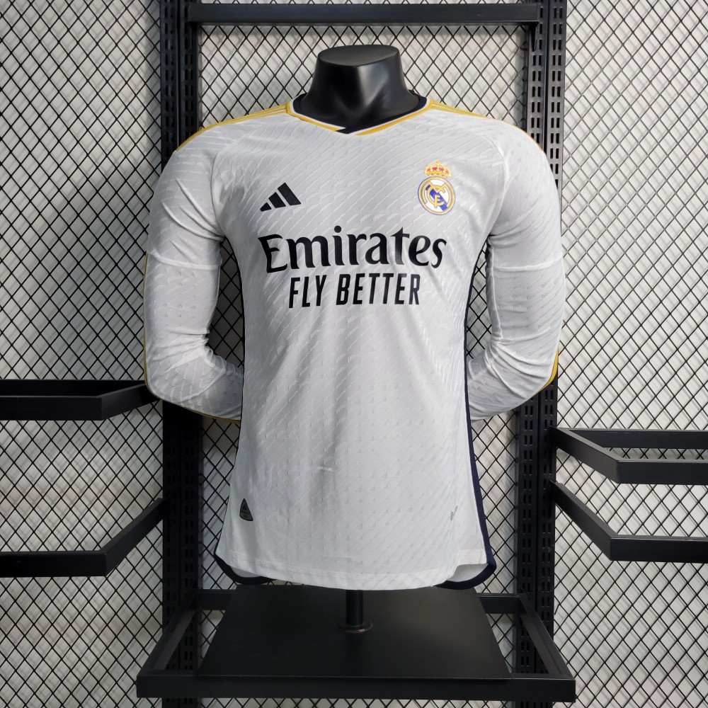 23-24 Real Madrid Home Player Long Sleeve Jersey