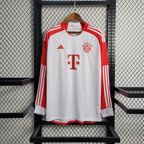 23-24 Bayern Munich Home  Long Sleeve Jersey