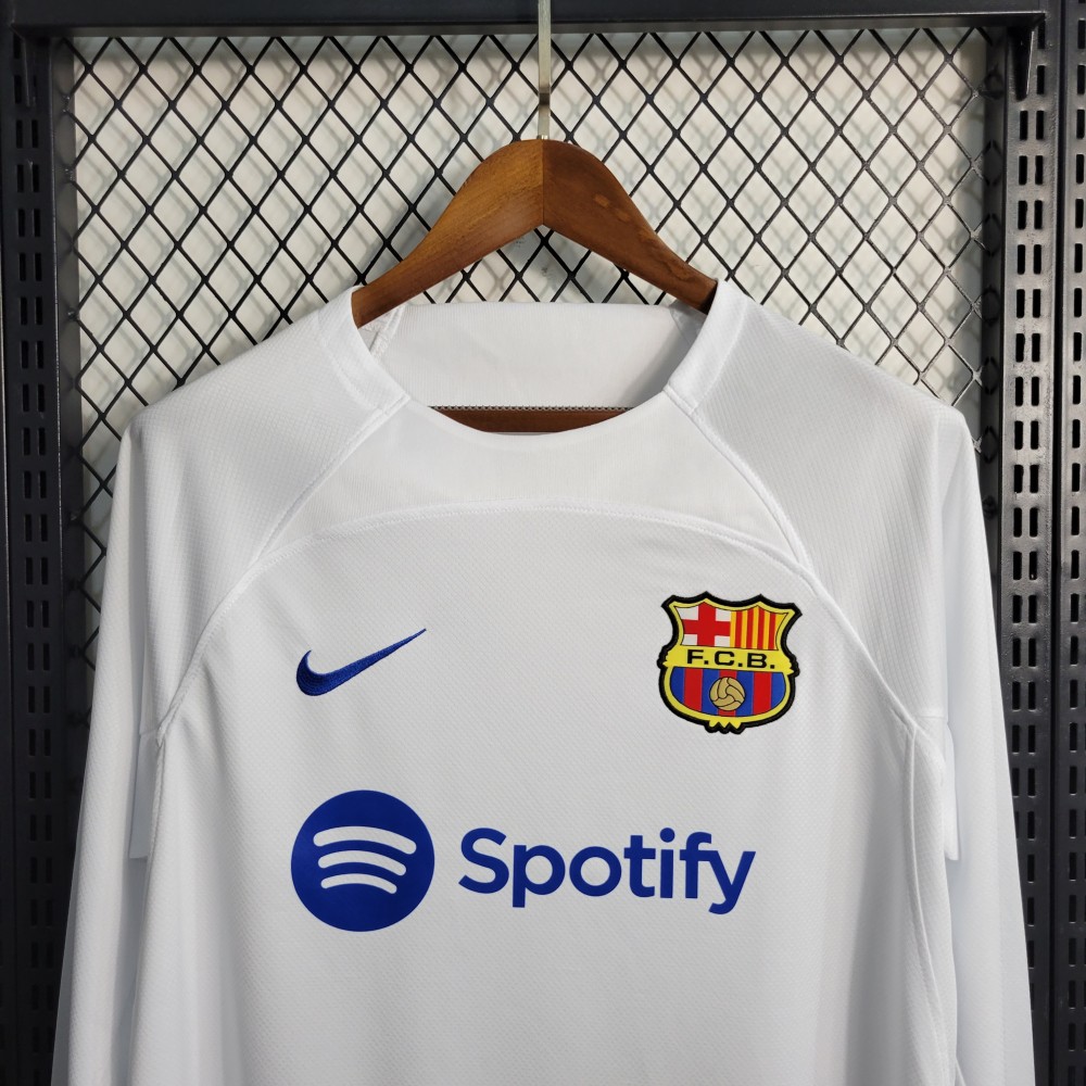 23 24 Barcelona Away Fans Long Sleeve Jersey