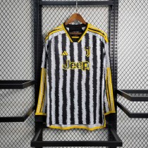 23-24 Juventus Home Long Sleeve Fans Jersey/23-24 尤文图斯主场长袖球迷版