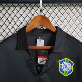 2004 Brazil Black Long Sleeve Retro Jersey/2004 巴西黑色长袖