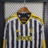 23-24 Juventus Home Long Sleeve Fans Jersey/23-24 尤文图斯主场长袖球迷版