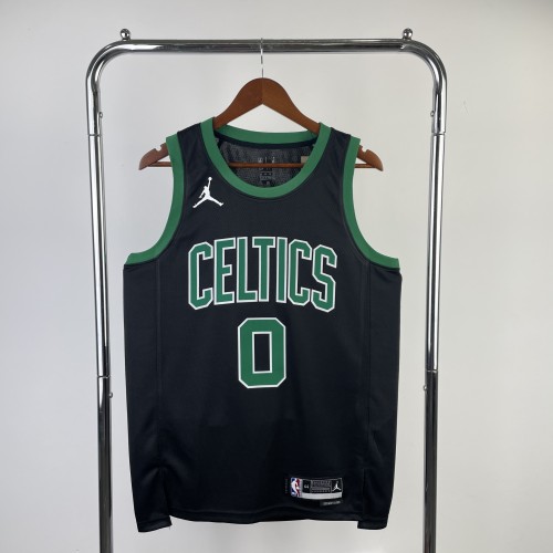 2023 Celtics Black 0#TATUM Hot Pressed Jersey