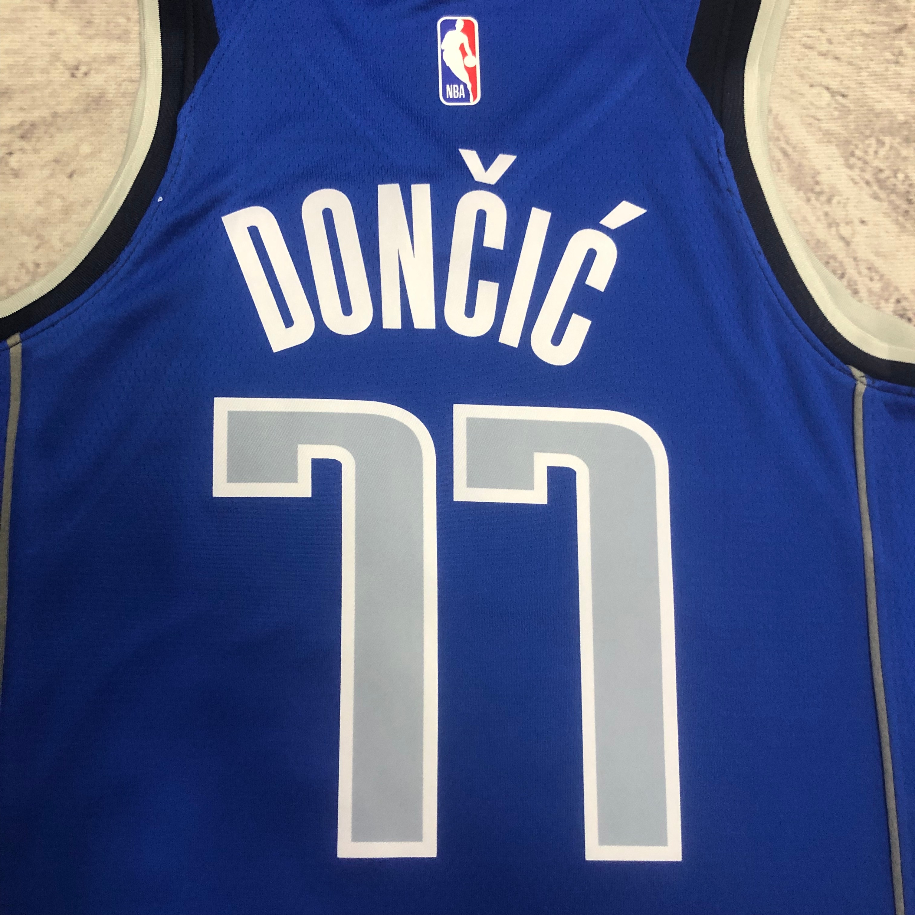 2023 NBA All Star Blue 77#DONCIC Hot Pressed Jersey
