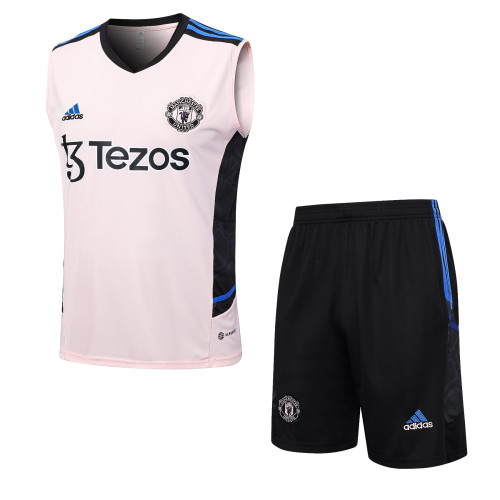 23-24 Manchester United Pink Training Vest Suit