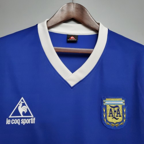 1986 Argentina Away Retro Jersey/1986 阿根延客场