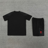 23-24 AC Milan Black Training Short Sleeve Suit