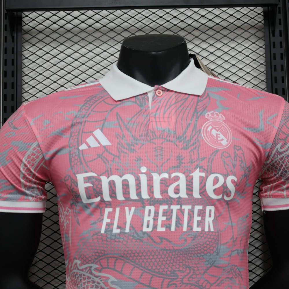 23-24 Real Madrid Player Pink Dragon Jersey