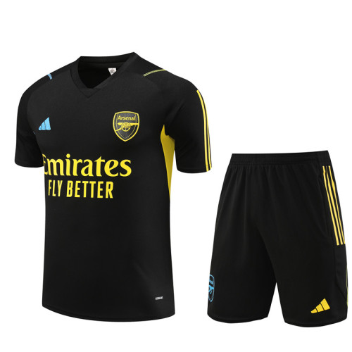 23-24 Arsenal Black Training Short Sleeve Suit