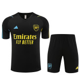 23-24 Arsenal Black Training Short Sleeve Suit