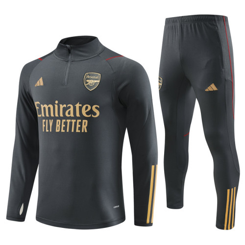 23-24 Arsenal Grey Training Suit/23-24阿森纳半拉训练服