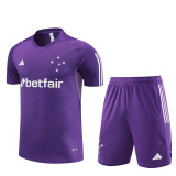 23-24 Cruzeiro Esporte Short Sleeve Training Suit