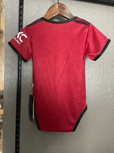 23-24 Manchester United Home Baby crawling suit/23-24 曼联主场婴儿服