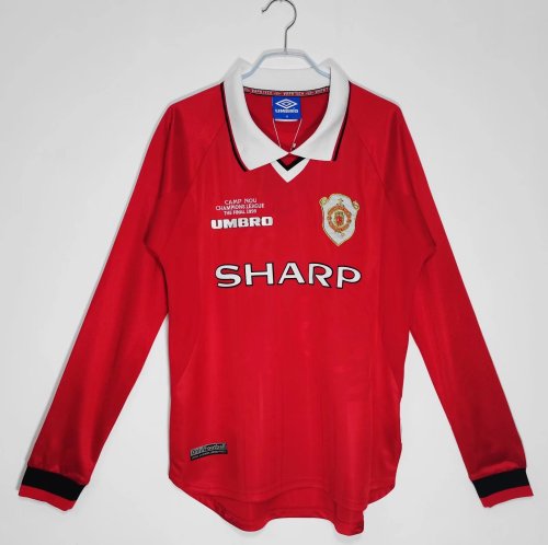 1999-00 Manchester United Home Long Sleeve Retro Jersey/99-00 曼联主场长袖