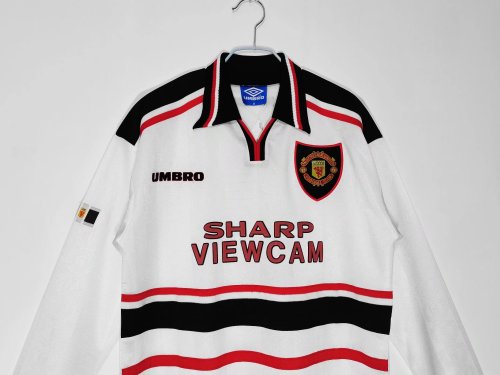 1998-99 Manchester United Away Long Sleeve Retro Jersey/98-99 曼联客场长袖