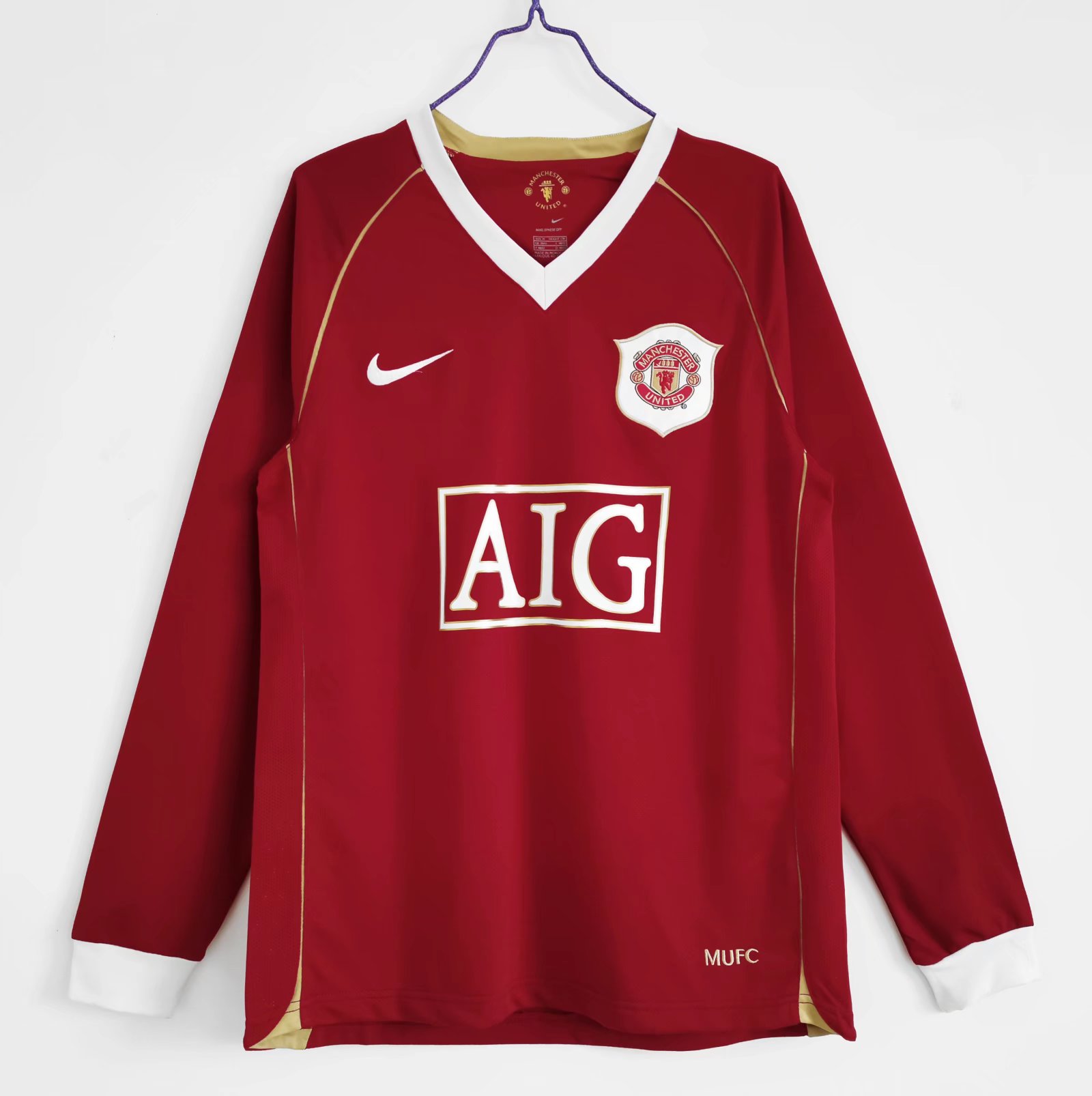 【後払い手数料無料】 Home United Manchester 2006-07 Long Jersey Retro Sleeve ウェア