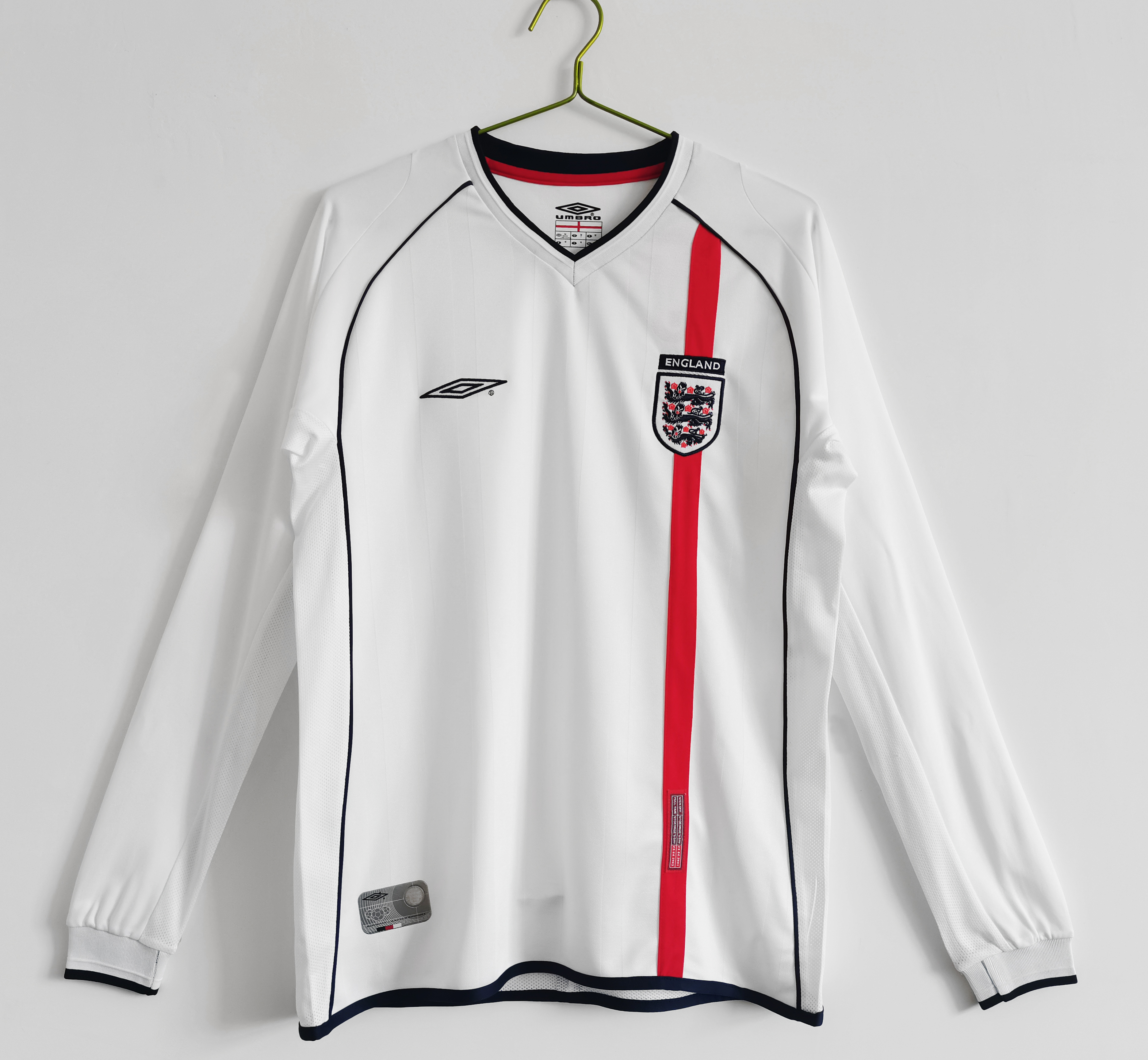 ウェア UMBRO M 2002 ENGLAND Long sleeve uniform 2002 England Home Long Sleeve Retro Jersey
