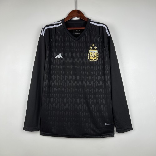 2023 Argentina Goalkeeper Long Sleeve Fans Jersey/2023 阿根廷守门员长袖3星