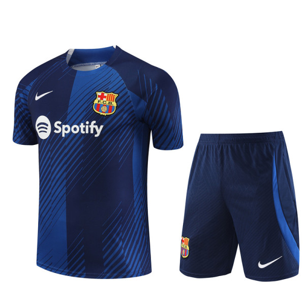 23-24 Barcelona Short Sleeve Training Suit/ 23-24 短袖训练服巴萨彩兰色【迷彩款】