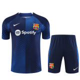 23-24 Barcelona Short Sleeve Training Suit/ 23-24 短袖训练服巴萨彩兰色【迷彩款】